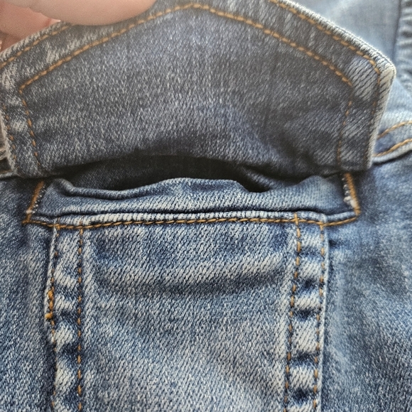 Cache Women's Blue Denim Short Jacket Rhinestone Buttons Size 6 - Picture 7 of 12